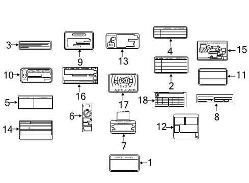 2007 Toyota Camry Information Labels Emission Label Diagram for 11298-28390