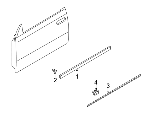 2004 Infiniti M45 Exterior Trim - Front Door Moulding-Front Door, RH Diagram for 80870-AG012