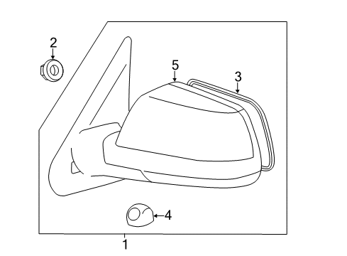 2010 Toyota Tundra Outside Mirrors Outer Cover Diagram for 87945-0C040-D1