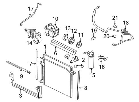 2004 Ford Ranger A/C Condenser, Compressor & Lines Condenser Lower Seal Diagram for F87Z-19E572-AA