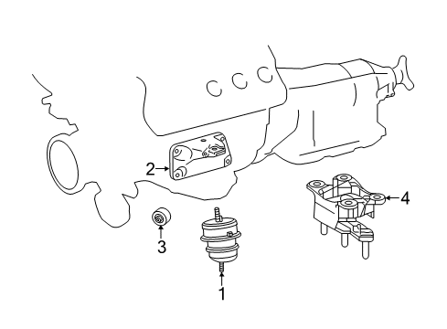 2022 Lexus LC500 Engine & Trans Mounting Bracket, Engine Mount Diagram for 12311-38050