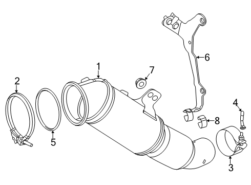 2021 Toyota GR Supra Exhaust Components Catalytic Converter Clamp Diagram for 90118-WA387