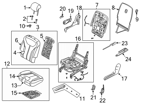 2020 Hyundai Palisade Second Row Seats Guide Assembly-R/S H/REST W/LVR Diagram for 89770-S1200-MMH