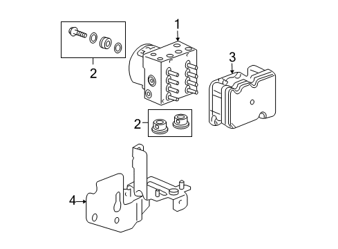 2009 Chevrolet Cobalt ABS Components Brake Pressure Modulator Valve Kit Diagram for 19301489