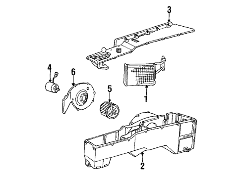 1984 Dodge Ramcharger Blower Motor & Fan -A/C &HTR BLOWERMTR Diagram for 4114599