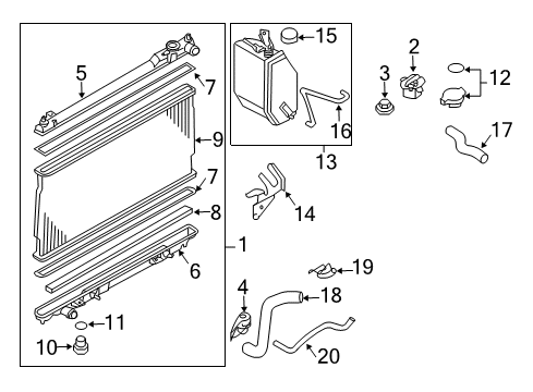 2006 Infiniti G35 Radiator & Components Radiator Assembly Diagram for 21460-AM900