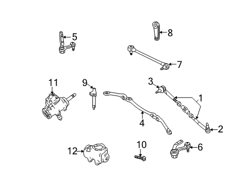 1985 Chevrolet Astro P/S Pump & Hoses, Steering Gear & Linkage Rod Kit, Steering Linkage Connect Diagram for 26056097