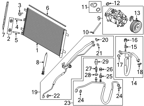 2019 Ford F-150 Air Conditioner Return Hose Diagram for JL3Z-19867-LC