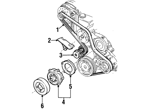 2004 Oldsmobile Silhouette Belts & Pulleys Serpentine Belt Shield Diagram for 12568396