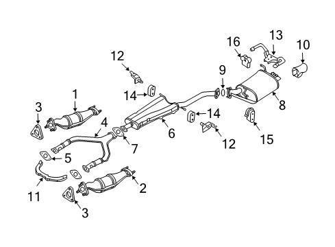 2003 Infiniti G35 Exhaust Components Mounting Assembly - Exhaust, Rubber Diagram for 20742-AF400