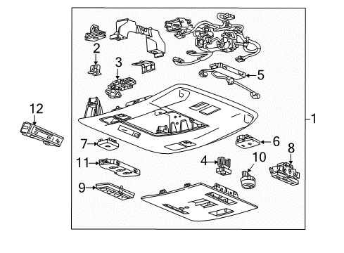 2020 Chevrolet Tahoe Overhead Console Roof Console Diagram for 84456889