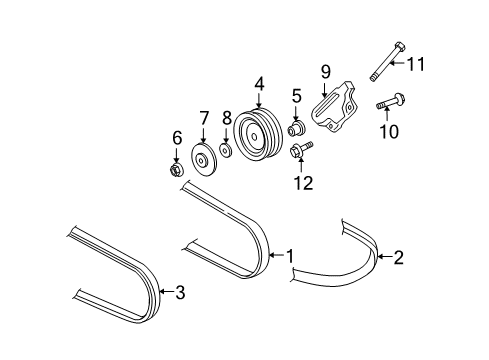 2002 Acura RL Belts & Pulleys Belt, Compressor Diagram for 38920-P5A-506