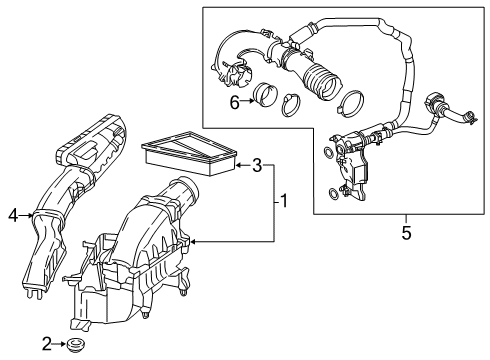 2019 Infiniti QX30 Filters Pipe Assy-Air Diagram for 16587-HG00B