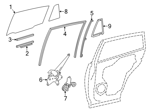 2015 Toyota RAV4 Front Door Division Bar Diagram for 67407-42040