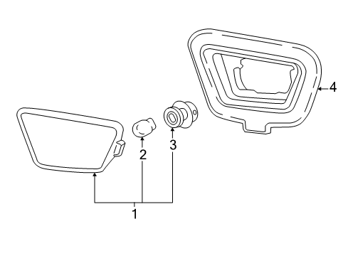 2017 Buick Cascada Side Marker Lamps Retaining Bracket Diagram for 39029982