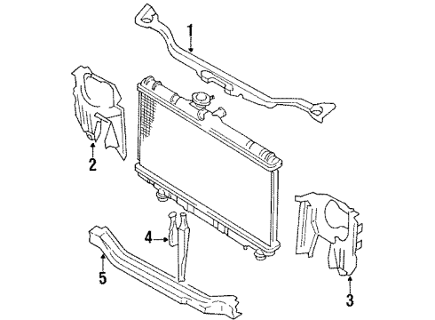 1988 Toyota Corolla Radiator & Components, Radiator Support Center Support Diagram for 53208-12340