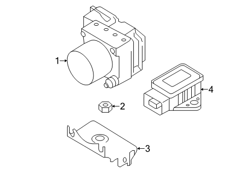 2015 Chevrolet City Express Anti-Lock Brakes ABS Control Unit Bushing Diagram for 19316636