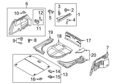 2021 Hyundai Ioniq Interior Trim - Rear Body Tray-Lugg Side, RH Diagram for 85765-G2200-T9Y