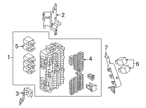 2019 Infiniti Q60 Fuse & Relay Block Junction Diagram for 24350-5CA0A