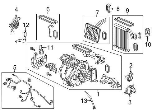 2018 Honda Accord Air Conditioner Motor Assembly, Air Mix (Passenger Side) Diagram for 79170-TEX-Y61