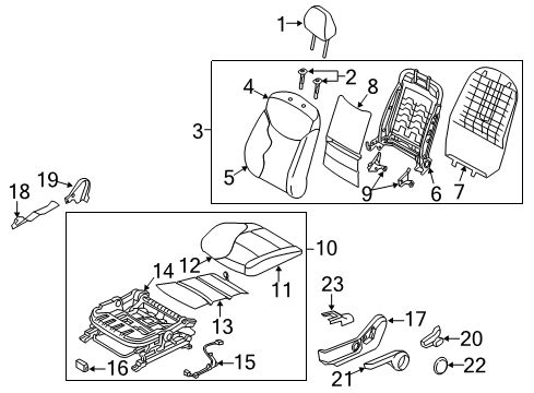 2011 Hyundai Elantra Heated Seats Cushion Assembly-Front Seat, Driver Diagram for 88100-3Y000-PBS