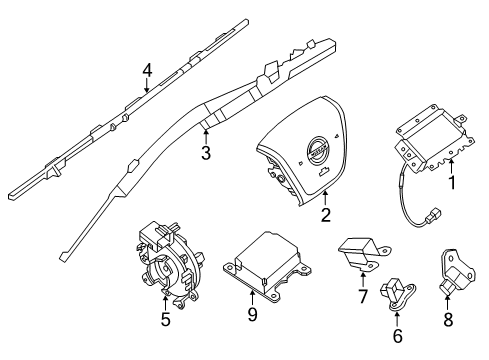 2013 Nissan NV3500 Air Bag Components Sensor & Unit-Air Bag Diagram for 28556-1PA9B