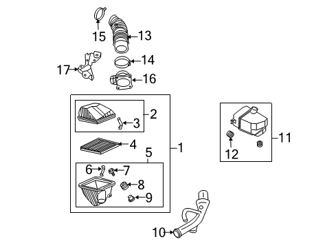2005 Nissan Sentra Powertrain Control Air Cleaner Assembly Diagram for 16500-6N20A