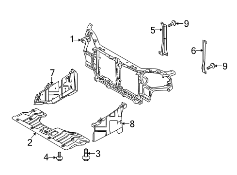 2006 Kia Spectra Radiator Support Member Assembly-Radiator Diagram for 641012F000