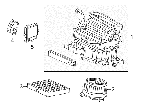 2016 Acura RLX Blower Motor & Fan Motor Assembly, Fresh/Recirculating Diagram for 79350-TY2-A01