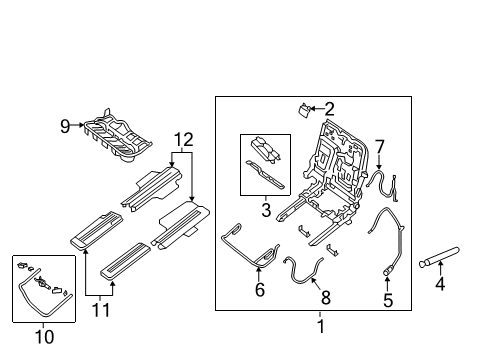 2013 Nissan Pathfinder Second Row Seats Stay Assembly-Cushion Rear Seat Diagram for 88306-3JA0A