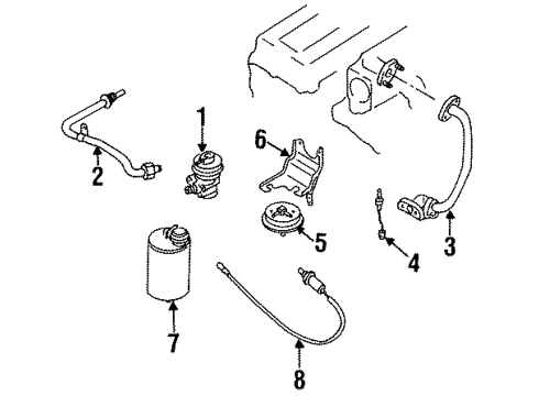 1997 Nissan 200SX EGR System EGR Tube Diagram for 14725-94Y00