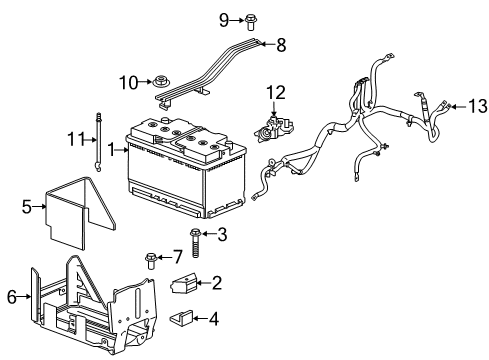 2020 Buick Enclave Battery Battery Cover Diagram for 84293072
