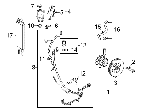 2018 Nissan Titan XD P/S Pump & Hoses, Steering Gear & Linkage CLP-Ps Tube Diagram for 49729-2J01A