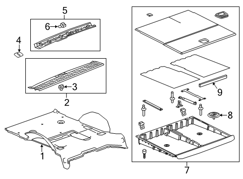2015 GMC Yukon XL Interior Trim - Rear Body Scuff Plate Diagram for 22886552