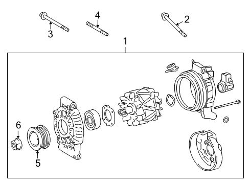 2009 Lexus LX570 Alternator Alternator Upper Bolt Diagram for 90105-10371