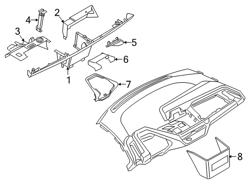 2019 BMW i3 Cluster & Switches, Instrument Panel Steering Column Cover Diagram for 51459282940