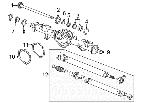 2017 Chevrolet Silverado 2500 HD Axle Housing - Rear Cover Gasket Diagram for 23445892