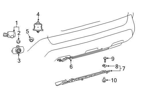 2021 Toyota RAV4 Parking Aid Park Sensor Diagram for 89341-06070-B9