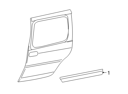 2007 Chevrolet Uplander Exterior Trim - Side Loading Door Body Side Molding Diagram for 15947692