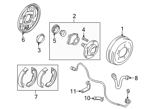 2003 Chrysler Sebring Anti-Lock Brakes *Shoekit-Brake Diagram for MB950211