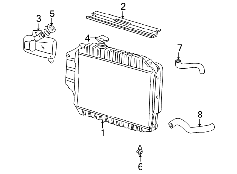 2004 Ford E-350 Super Duty Radiator & Components Reservoir Tank Diagram for F6UZ-8A080-DB