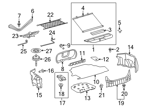 2010 Toyota Camry Interior Trim - Rear Body Partition Panel Diagram for 64241-33040