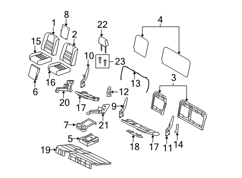2008 Ford F-250 Super Duty Rear Seat Components Cup Holder Diagram for 8C3Z-2613562-CA