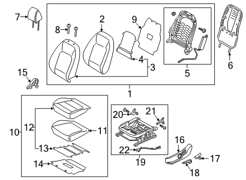 2021 Hyundai Kona Electric Heated Seats SHIELD COVER-FR SEAT OTR, LH Diagram for 88191-K4010-TRY