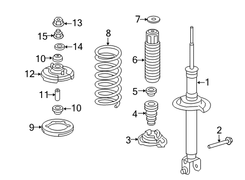 2014 Honda Accord Shocks & Components - Rear Washer, Damper MT Diagram for 52621-T2A-A02