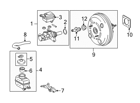2010 Lexus RX350 Hydraulic System Bracket, Reservoir Diagram for 47233-0E020