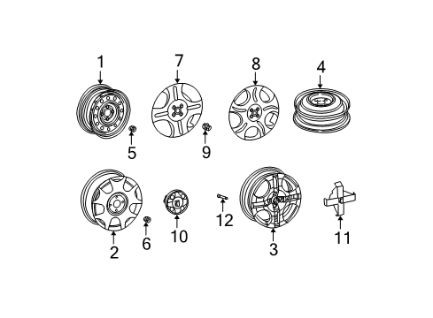 2004 Saturn Ion Wheels Wheel Rim Assembly, 14X5.5 Diagram for 9593548