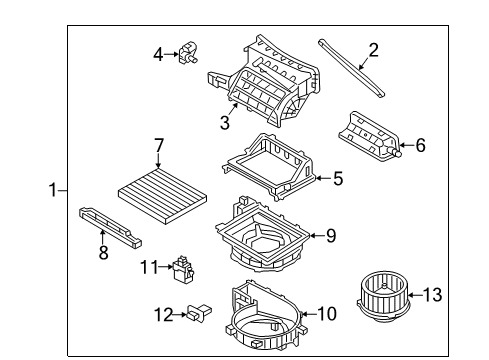 2019 Hyundai Elantra GT Blower Motor & Fan Blower Unit Diagram for 97100-G3050