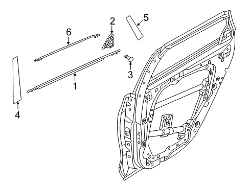2019 Hyundai Elantra GT Exterior Trim - Rear Door Moulding Assembly-Rear Door Delta, RH Diagram for 83840-G3000-TRY