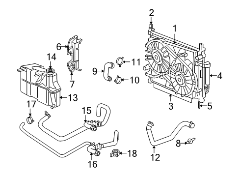 2007 Dodge Charger Radiator & Components Clamp-Hose Diagram for 55037660AA